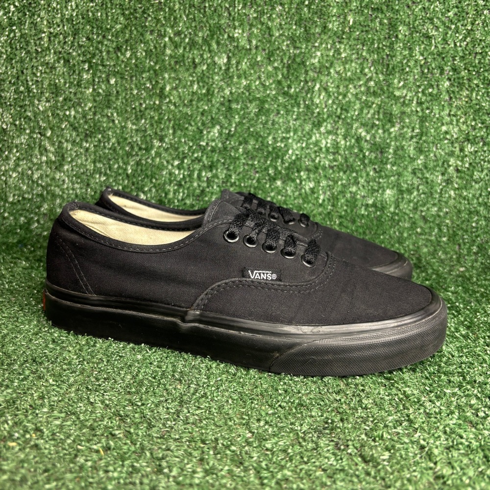 Vans Authentic Canvas Low Top Skate Sneakers All Black Shoes Womens 8 (Mens 6.5)